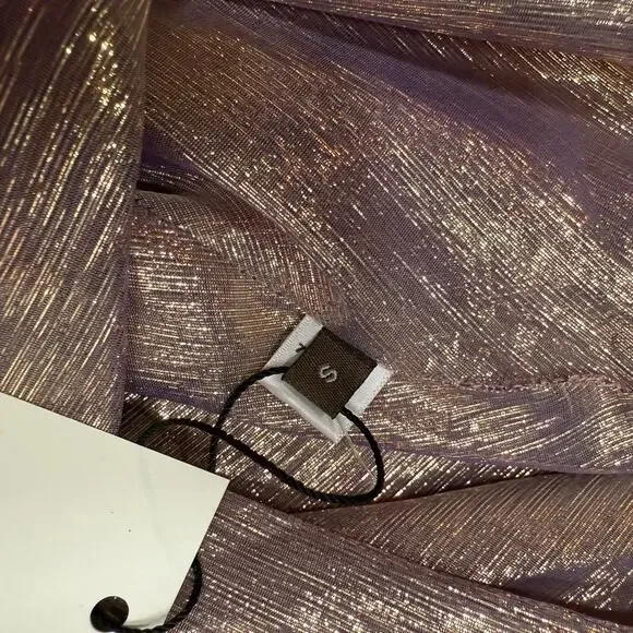 NWT Peter Cohen Metallic Chiffon Hitide Top Lilac Purple Women’s Size Small $850 - Picture 7 of 10